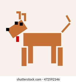 Dog vector - geometric animal design. Irish terrier.