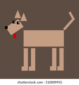 Dog vector - geometric animal design. Fawn great dane.