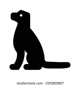 dog vector glyph flat icon 