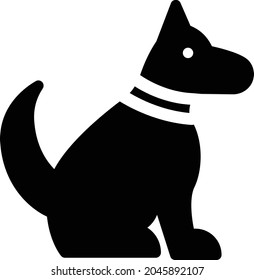 dog vector glyph flat icon