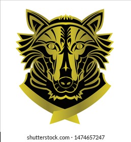 dog vector of hound face logo with background of cartoon silhouette