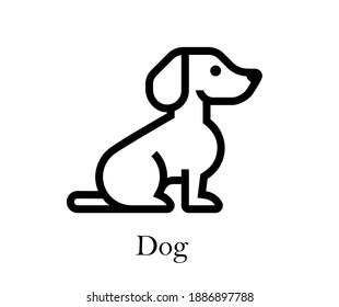 Dog vector icon. Editable stroke. Symbol in Line Art Style for Design, Presentation, Website or Apps Elements. Pixel vector graphics - Vector