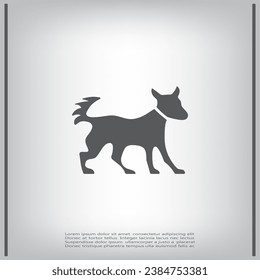 Perro, icono vector. Una imagen plana de un perro.