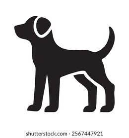 Dog vector icon illustration, dog silhouette art, dog drawing.