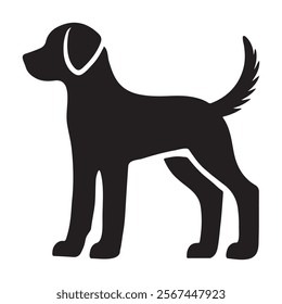 Dog vector icon illustration, dog silhouette art, dog drawing.