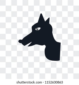 Dog vector icon isolated on transparent background, Dog logo concept