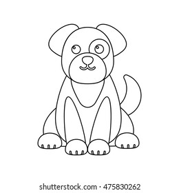 Dog vector icon in line style for web