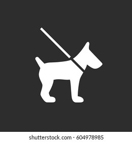 Dog vector icon on black background