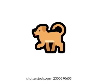 Dog vector icon on a white background. Dog emoji illustration. Isolated dog vector emoticon