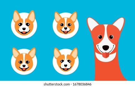 Dog Vector Icon Pack Corgi 