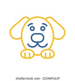 Dog vector icon. Pet animal sign. Graph symbol for pet and veterinary web site and apps design, logo, app, UI