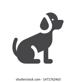 Dog vector icon, simple sign for web site and mobile app.