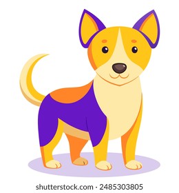 Ilustración vectorial de perro. Adorable mascota del cachorro aislado en blanco