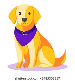 Ilustración vectorial de perro. Adorable mascota del cachorro aislado sobre fondo blanco