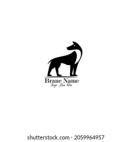 dog vector illustration, black color dog logo template vector illustration 