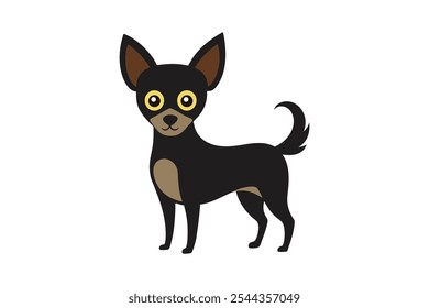 Ilustración vectorial de perro. Logotipo de perro blanco y negro Diseño. Arte del perro, dibujo del perro