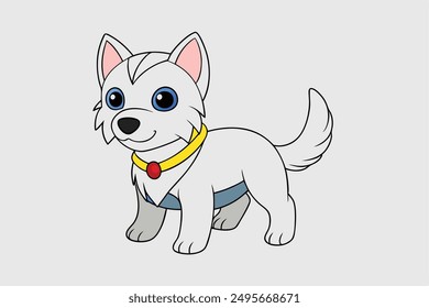 Dog Vector Illustration Cartoon, Clipart and Line Art Designs for Print