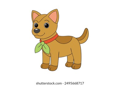 Dog Vector Illustration Cartoon, Clipart and Line Art Designs for Print