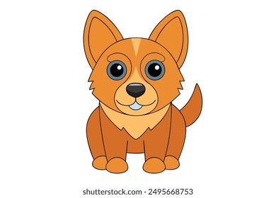 Dog Vector Illustration Cartoon, Clipart and Line Art Designs for Print