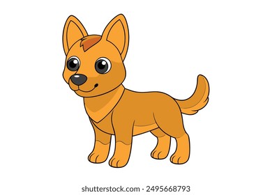 Dog Vector Illustration Cartoon, Clipart and Line Art Designs for Print