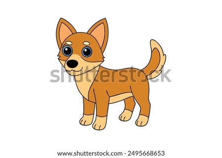 Dog Vector Illustration Cartoon, Clipart and Line Art Designs for Print