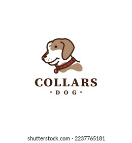 dog vector illustration with collars icon