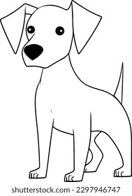 Dog vector illustration. Coloring book or page for children