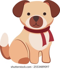 Dog, vector illustration. Domestic puppy isolated from background