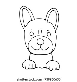 Dog vector illustration. Doodle style. Design, print, logo, decor, textile, paper.