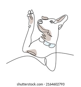 Dog vector illustration drawn in line art style