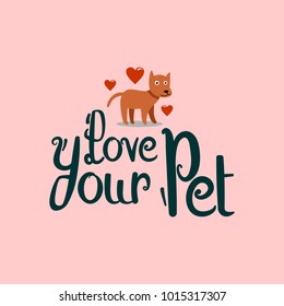 Dog vector illustration logo  love your pet day celebration  editable
