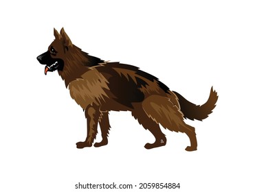 Dog vector illustration and logo template german shephard