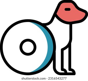 DOG-Vektorgrafik auf transparentem Hintergrund. Hochwertige Symbole. Zeilenfarbige Vektorsymbole für Konzept und Grafikdesign.