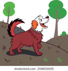 Dog vector image art illustration 