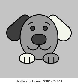 Dog vector isolated grayscale icon. Pet animal sign. Graph symbol for pet and veterinary web site and apps design, logo, app, UI