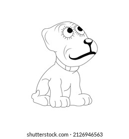 Dog Vector line art drawing