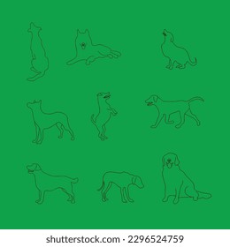 Dog Vector, Dog Line Art, Dog Drawing, Pet Line Art, Cat Line Art