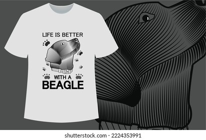 Dog vector line art for T-Shirt 