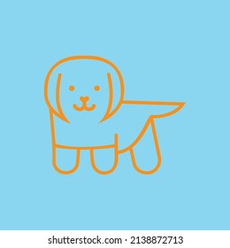 Dog vector line draw. dog outline illustration