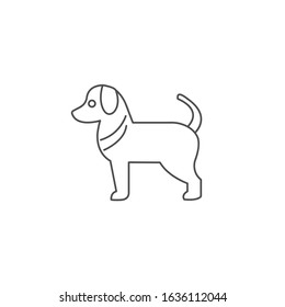 dog vector line icon on white background