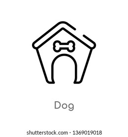 dog vector line icon. Simple element illustration. dog outline icon from furniture concept. Can be used for web and mobile