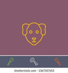 dog vector line icon.Basic element illustration.dog vector outline symbol design.Bonus broken key graphic concept