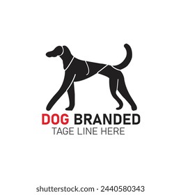 dog vector logo black and white