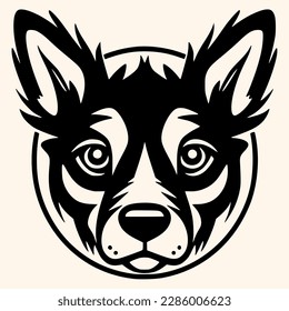 Vector de perro para logotipo o icono, dibujo Elegante estilo minimalista,estilo abstracto Ilustración