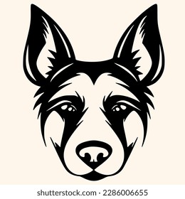 Dog vector for logo or icon, drawing Elegant minimalist style,abstract style Illustration
