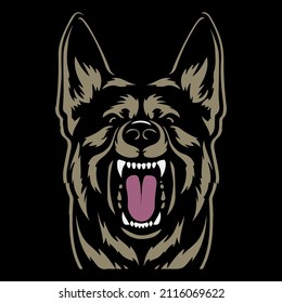 Dog vector logo illustration black dog head