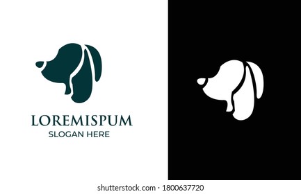 Dog Vector Logo Illustration for Pet logo, veterinary, or dog lover logo. cat logo vector ,pet tail  ,cat dog ,dog cat silhouette,hunting hound ,pet service logos . vector art for company 