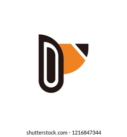 dog vector logo. p letter vector logo with animal