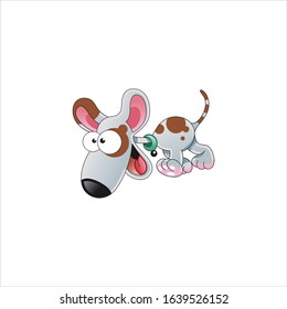 the dog vector logo sitting