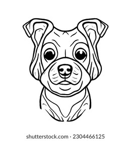 Dog vector Minimal line Art